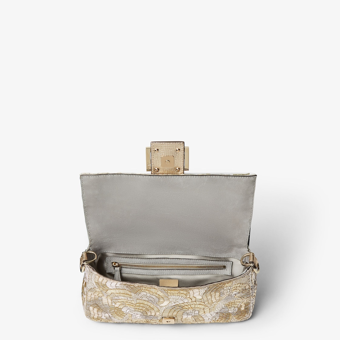 FENDI Baguette® Silver and gold embroidered bag - Image 3